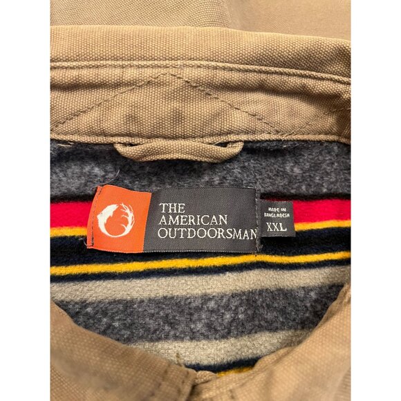 The American Outdoorsman Mens XXL Brown Button-Up Jacket Fleece Lining Pockets - Picture 6 of 8